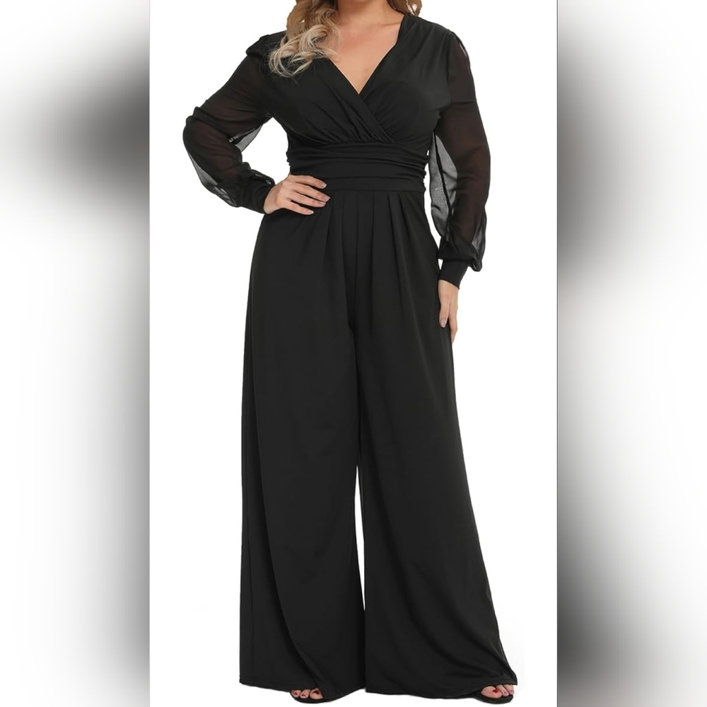 Elegant Black V-Neck Jumpsuit